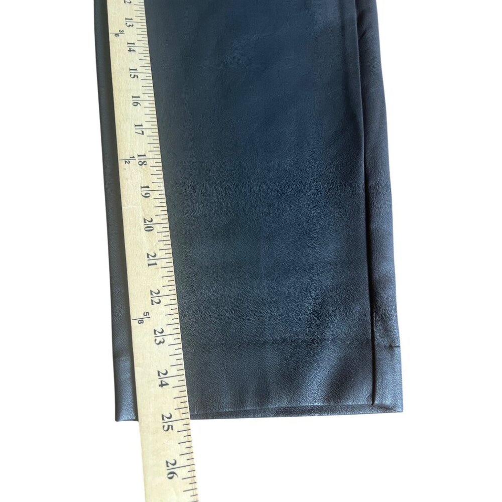 Banana Republic Womens Black Vegan Leather Tapered Leg Ankle Pants Pleated 8 - Picture 12 of 15
